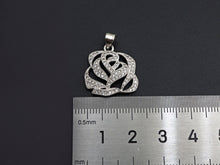 Load image into Gallery viewer, CZ Micro Pave Rose Flower Pendant/Charm,Cubic Zirconia Paved