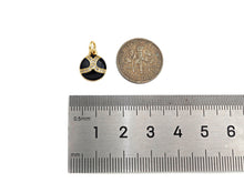 Load image into Gallery viewer, CZ Pave Black Enamel Soft Ball Pendant, Sport Ball pendant,Sport ball charm,10x12mm,sku#F1351