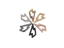 Load image into Gallery viewer, NEW Fully CZ Micro pave Lightning Bolt Clasp, H262