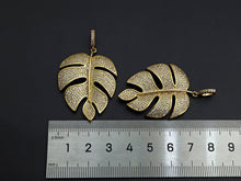 Load image into Gallery viewer, CZ Micro Pave Large Leaf Shape Pendant, Large Leaf Pendants, 30x41mm,sku#F1101