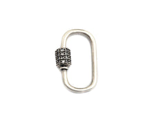 Load image into Gallery viewer, CZ Micro Pave Oval Shape Clasp, Antique Silver Carabiner Clasp, 13x24mm/15x29mm, sku#H165