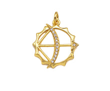 Load image into Gallery viewer, CZ Micro Pave Bow and Arrow Pendant/Charm, Bracelet Necklace CZ Round Pendant Charm, Cupid's Arrow Charm,18x20mm,Sku#L458