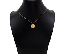 Load image into Gallery viewer, 18K Dainty Gold Angel Face On Round Coin Shape Pendant/Charm,Gold Angle Medallion Charm, Necklace Bracelet Charm Pendant,17x15mm, Sku#F1362
