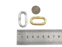 Load image into Gallery viewer, Gold/Silver Oval Clasp with Screw Patten, Snap Clip Trigger Clasp, Spring Buckle for Chain Purse Key Jewelery, 17x33mm, sku#H310