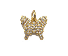 Load image into Gallery viewer, 18k Dainty Gold Butterfly Charms, Butterfly Charms, Gold Butterfly Pendant, Butterfly Necklace Bracelets Charms, 13x12mm, Sku#F1310