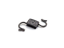 Load image into Gallery viewer, CZ Micro Pave Square Lock Clasp, Interlock Micro pave Clasp, Interlocking Clasp Fastener, 13x25mm, sku#H281