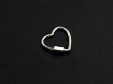 Load image into Gallery viewer, Pave Heart Shape Clasp, Black/Gold/Silver/Rose Gold Carabiner Clasp, 21mm, sku#H245