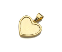 Load image into Gallery viewer, Dainty Gold Rose Flower On Heart Shape Charms,  15x14mm, Sku#F1296C