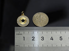Load image into Gallery viewer, CZ Micro Pave Hollow Out Five Star On Round Coin Shape Pendant, Gold/Silver Plated,Necklace Bracelet Charm Pendant,14x16mm,sku#F1253