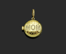 Load image into Gallery viewer, CZ Micro Pave Mom On Open-Up Round Box Shape Pendant, 22x23mm,Sku#F1405C