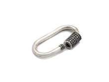 Load image into Gallery viewer, CZ Micro Pave Oval Shape Clasp, Antique Silver Carabiner Clasp, 13x24mm/15x29mm, sku#H165