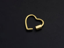 Load image into Gallery viewer, Pave Heart Shape Clasp, Black/Gold/Silver/Rose Gold Carabiner Clasp, 21mm, sku#H245