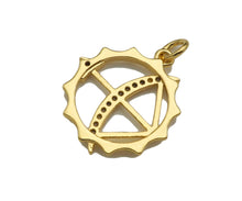 Load image into Gallery viewer, CZ Micro Pave Bow and Arrow Pendant/Charm, Bracelet Necklace CZ Round Pendant Charm, Cupid's Arrow Charm,18x20mm,Sku#L458