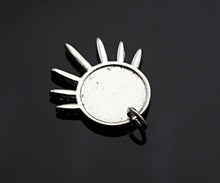 Load image into Gallery viewer, CZ Micro Pave Be the Light Spike Coin Pendant/Charm,sku#L375