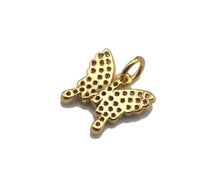 Load image into Gallery viewer, 18k Dainty Gold Butterfly Charms, Butterfly Charms, Gold Butterfly Pendant, Butterfly Necklace Bracelets Charms, 13x12mm, Sku#F1310