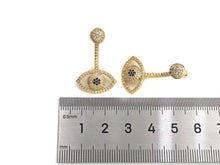 Load image into Gallery viewer, CZ Evil Eye Dnagle Earrings, Sku#J231