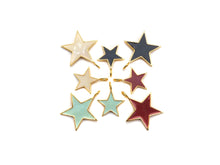 Load image into Gallery viewer, Black White Red Blue Enamel Five Star Pendant with Gold Finish, Enamel Star, Colorful Enamel Star, 15mm/25mm/35mm, sku#FH31