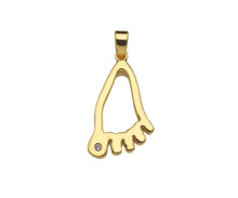 Load image into Gallery viewer, CZ Micro Pave Foot Shape Pendant,18K Gold Feet Charm, Necklace Bracelet Charm Pendant,16x27mm,Sku#FH159