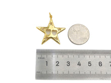 Load image into Gallery viewer, 18K Dainty Gold Hollow Out Heart and Star On Five Point Star Shape Pendant, Necklace Bracelet Charm Pendant, 29x30mm, Sku#F1394