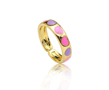 Load image into Gallery viewer, Colorful Enamel Heart Adjustable Ring, Sku#X205