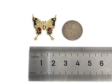 Load image into Gallery viewer, Colorful Enamel Butterfly Shape Pendant/Charm,Black White Red Enamel Butterfly, Necklace Bracelet Enamel Charm Pendant,21x22mm, Sku#LK199
