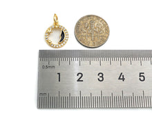 Load image into Gallery viewer, CZ Enamel Moon Coin charm, sku#L324