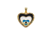 Load image into Gallery viewer, Enamel Colorful Evil Eye Heart Shape Pendant,CZ Micro Pave O