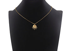 Load image into Gallery viewer, CZ Micro Pave Be the Light Spike Coin Pendant/Charm,sku#L375