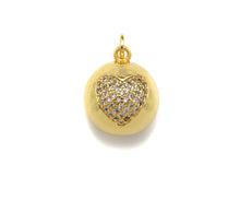 Load image into Gallery viewer, CZ Micro Pave 3D Round Ball Pendant/Charm,Evil Eye Heart Star Moon CZ Ball Charm, Necklace Bracelet Charm Pendant,14x17mm, Sku#LK200