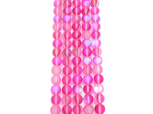 Load image into Gallery viewer, Matte HOT PINK Spectrolite Aura Quartz Beads,  Matte Round 6