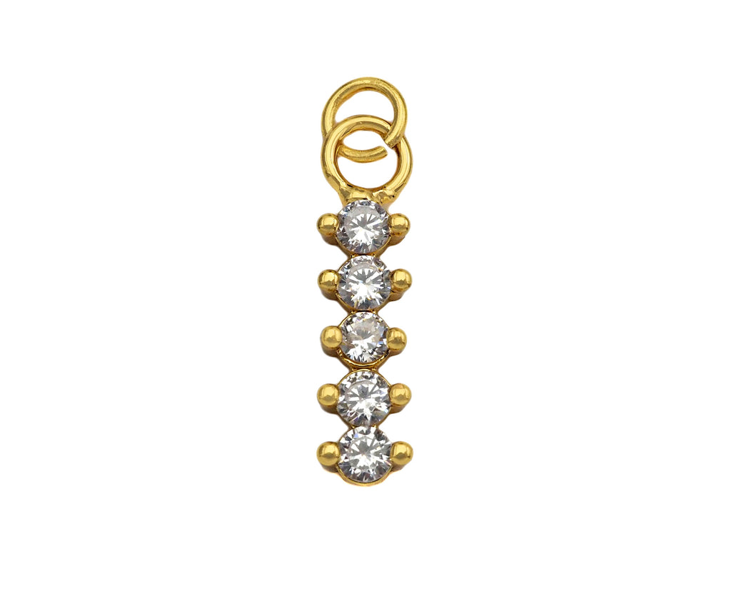 CZ Micro Pave Dainty Gold Bar Diamond Charms, Dainty Charms,Gold Big CZ Charm Pendant,Long Bar Necklace Charms, 5x21mm, Sku#F1342
