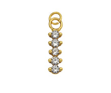 Load image into Gallery viewer, CZ Micro Pave Dainty Gold Bar Diamond Charms, Dainty Charms,Gold Big CZ Charm Pendant,Long Bar Necklace Charms, 5x21mm, Sku#F1342