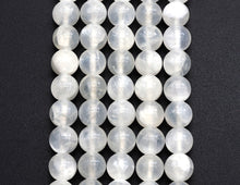 Load image into Gallery viewer, Natural Gypsum Selenite Beads, Round Smooth 6mm/8mm/10mm,SKU#U610