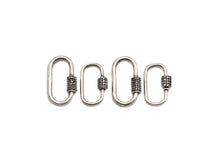 Load image into Gallery viewer, CZ Micro Pave Oval Shape Clasp, Antique Silver Carabiner Clasp, 13x24mm/15x29mm, sku#H165