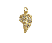 Load image into Gallery viewer, Dainty Gold Silver Leaf Charms, Dainty Charms, Gold Leaf Pendant, Leaf Bracelet Necklace Charms, 9x15mm, Sku#F1311