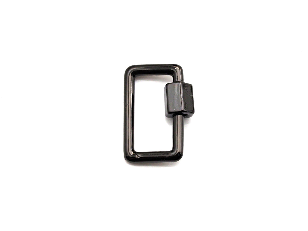 Rectangular Carabiner Clasp, Screw Clasp, Gold/Silver/Rose Gold/Gunmetal Clasp, 15x21mm, sku#H246