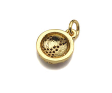 Load image into Gallery viewer, CZ Micro Pave Gold Silver Baseball Charm, Cubic Zirconia Baseball Pendant, Sport Ball Charm, 10x12/11x13mm,Sku#F1353
