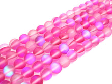 Load image into Gallery viewer, Matte HOT PINK Spectrolite Aura Quartz Beads,  Matte Round 6