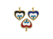 Load image into Gallery viewer, Enamel Colorful Evil Eye Heart Shape Pendant,CZ Micro Pave O