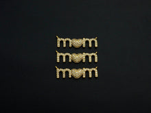 Load image into Gallery viewer, CZ Micro Pave Mom Alphabet With Heart Pendant/Charm,Cubic Zirconia Paved Charm, Necklace Bracelet Charm Pendant, 8x28mm,sku#F1132