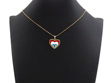 Load image into Gallery viewer, Enamel Colorful Evil Eye Heart Shape Pendant,CZ Micro Pave O