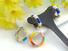 Load image into Gallery viewer, Colorful Enamel Round Ring Latch Back Earring,SKU#J156C