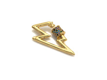 Load image into Gallery viewer, Colorful CZ Micro Pave Lighting Shape Clasp, Gold Plated Lighting Shape Clasp, Pave Lock, Carabiner Clasp, 15x28mm, sku#K84