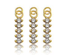 Load image into Gallery viewer, CZ Micro Pave Dainty Gold Bar Diamond Charms, Dainty Charms,Gold Big CZ Charm Pendant,Long Bar Necklace Charms, 5x21mm, Sku#F1342