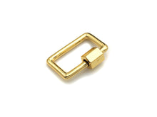 Load image into Gallery viewer, Rectangular Carabiner Clasp, Screw Clasp, Gold/Silver/Rose Gold/Gunmetal Clasp, 15x21mm, sku#H246