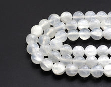Load image into Gallery viewer, Natural Gypsum Selenite Beads, Round Smooth 6mm/8mm/10mm,SKU#U610