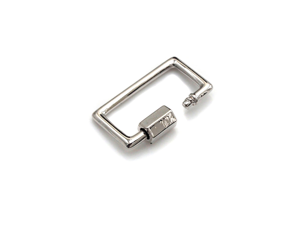 Rectangular Carabiner Clasp, Screw Clasp, Gold/Silver/Rose Gold/Gunmetal Clasp, 15x21mm, sku#H246