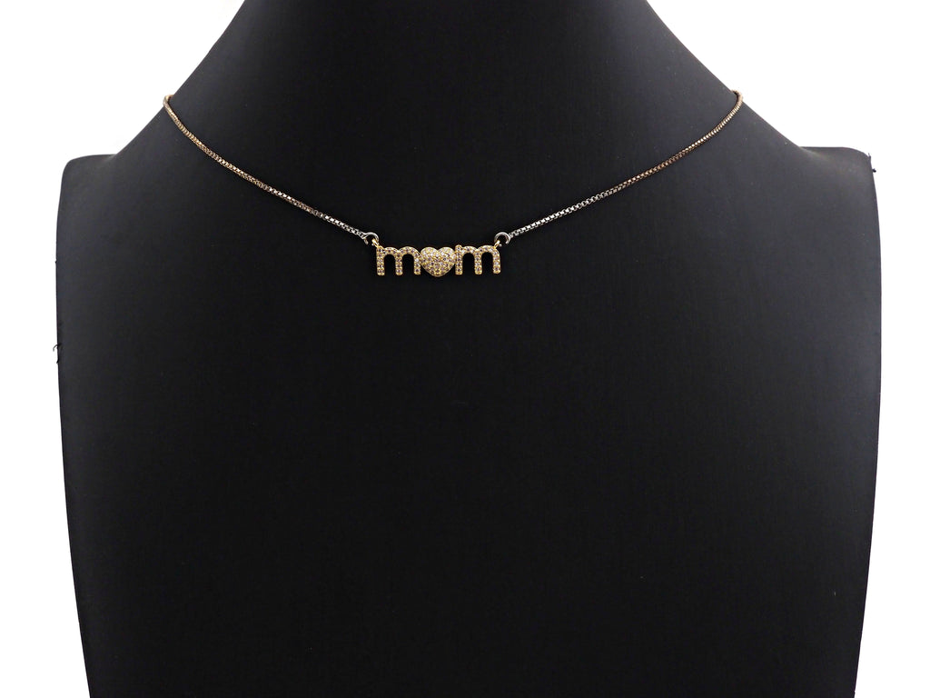 CZ Micro Pave Mom Alphabet With Heart Pendant/Charm,Cubic Zirconia Paved Charm, Necklace Bracelet Charm Pendant, 8x28mm,sku#F1132