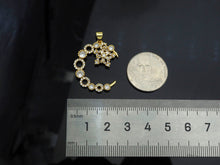 Load image into Gallery viewer, CZ Micro Pave Moon and Five Point Star Shape Pendant, Sku#F1395C