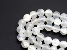 Load image into Gallery viewer, Natural Gypsum Selenite Beads, Round Smooth 6mm/8mm/10mm,SKU#U610